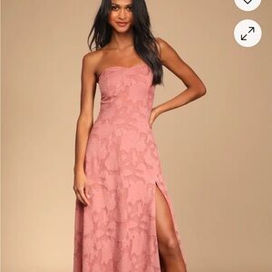 Lulus Garden of Romance Rusty Rose Burnout Maxi Dress
